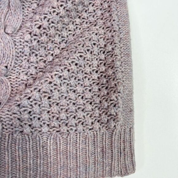 J. Crew Sweater Women's Medium Lilac Lambs Wool Hand Chunky Knit Rib Trim - Picture 6 of 10